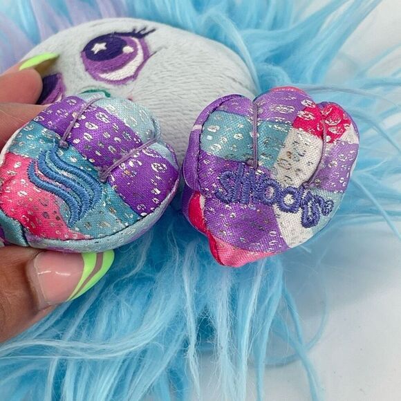 Zuru Shnooks Waikiki Plush Toy Blue Purple Fluffy Soft Stuffed Animal Doll - Picture 4 of 8